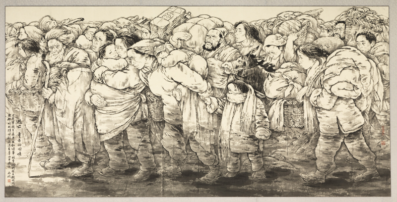 逃亡-童年的回憶《1955年 140cm×245cm》 - 復件(1).jpg